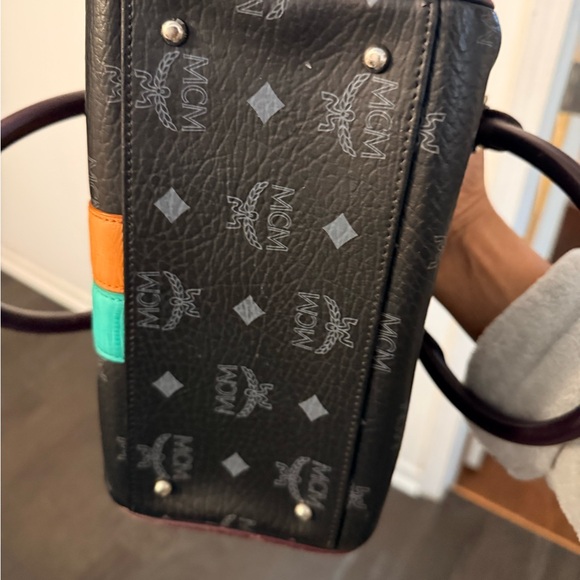MCM Black Satchel with Colorful Panels - Picture 10 of 10
